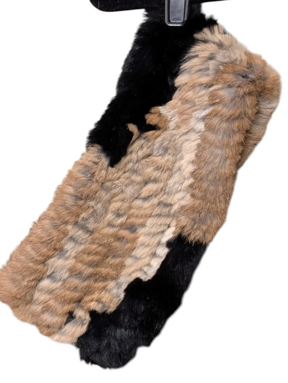 J. McLaughlin Brown Multi Rabbit Fur Headband Neck Warmer multi-color OS scarf